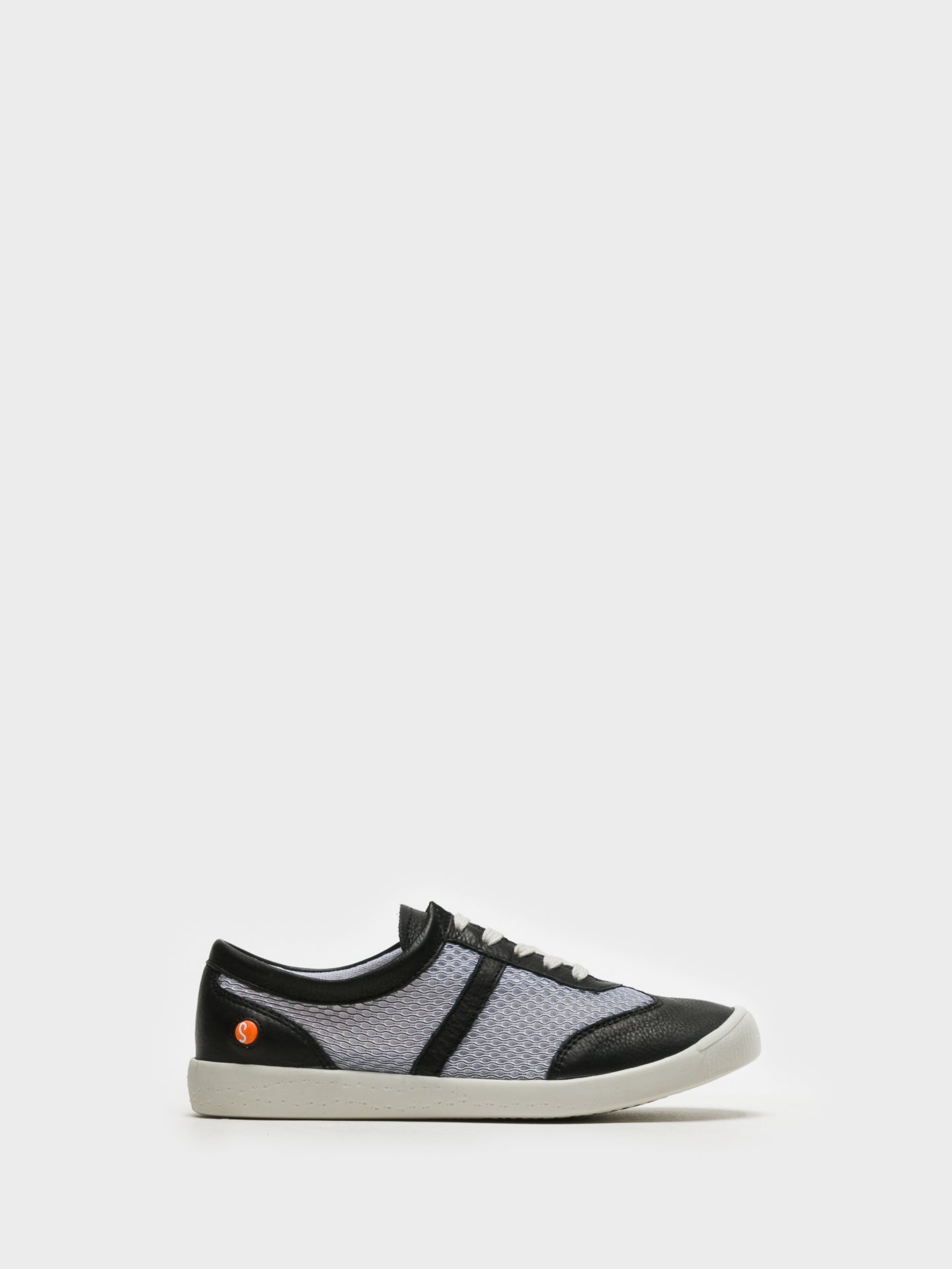 Softinos Black White Lace-up Trainers